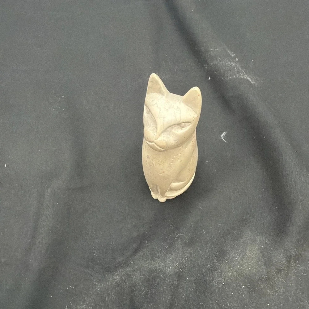 handmade soapstone cat figurine
